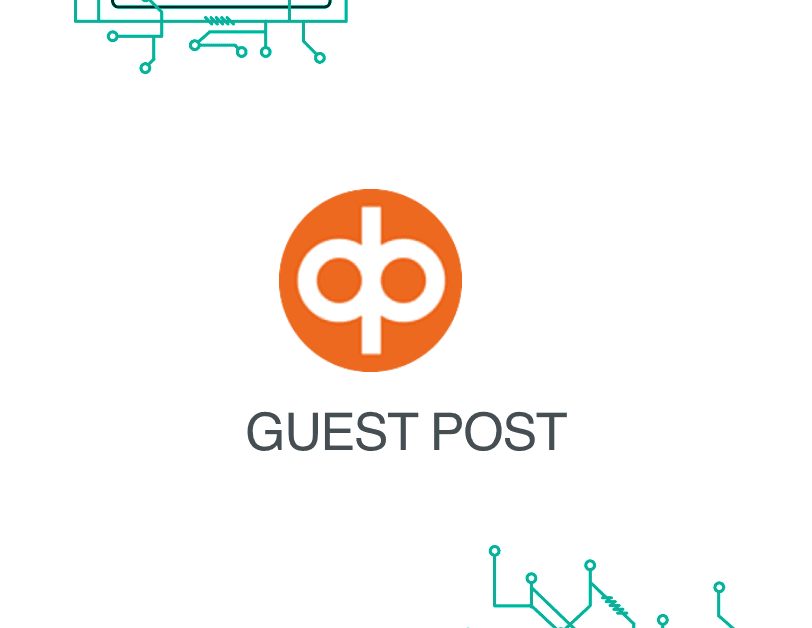 The OP Financial Group logo above the words Guest Post, on a white background with green circuit lines