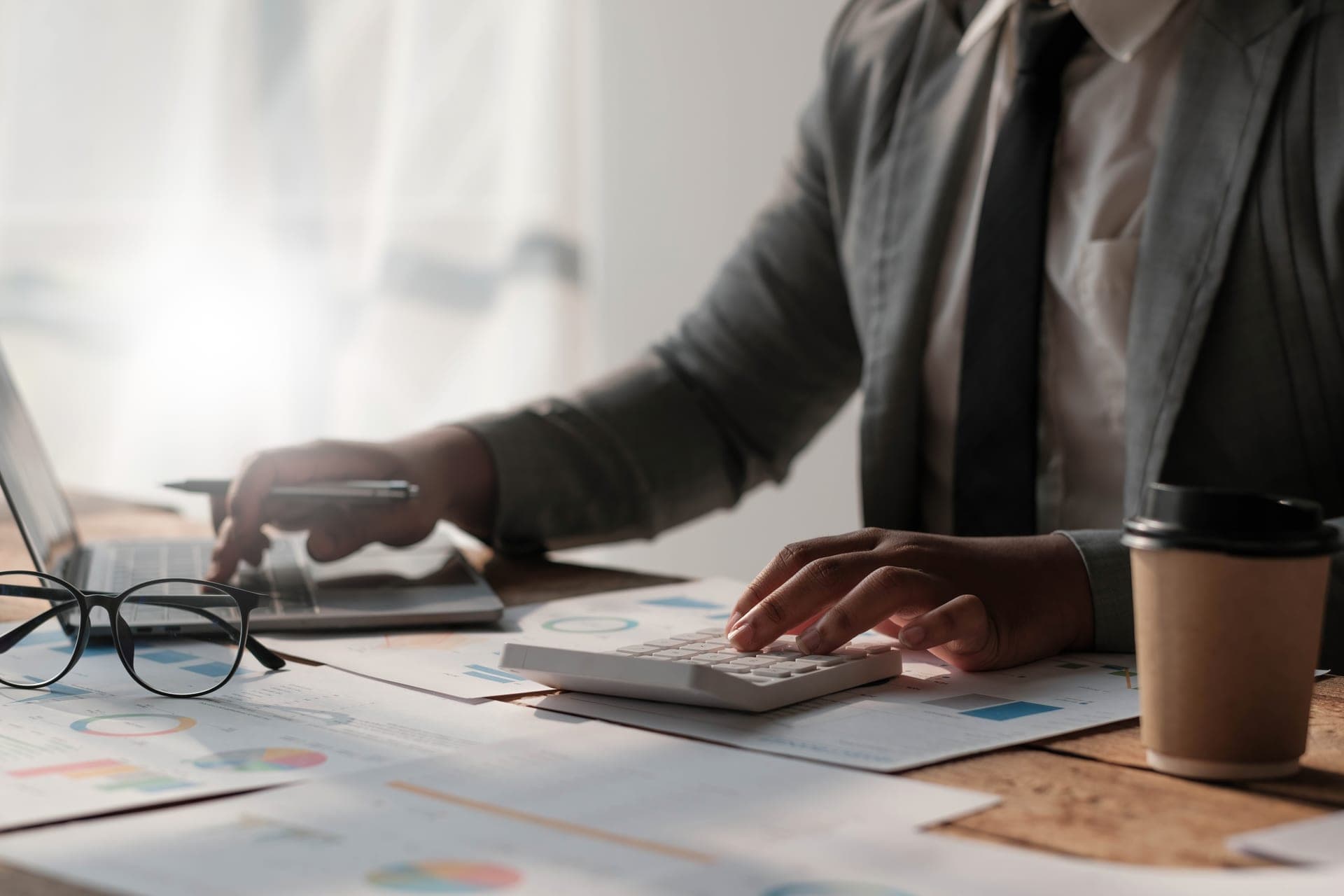 Accountant working with financial reports